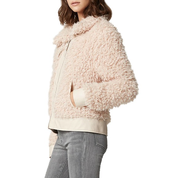 NWT Blank NYC Pink Curly Faux Shearling Jacket - Picture 2 of 11